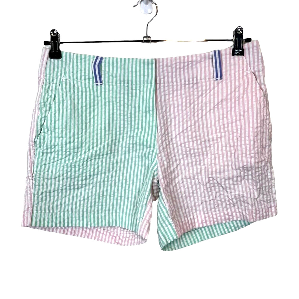 Vineyard Vines Women SZ 6 Color Block Striped Party Seersucker 5" Everyday Short